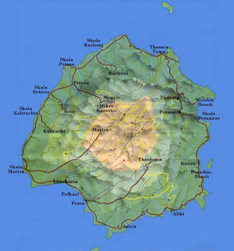 thassos island map